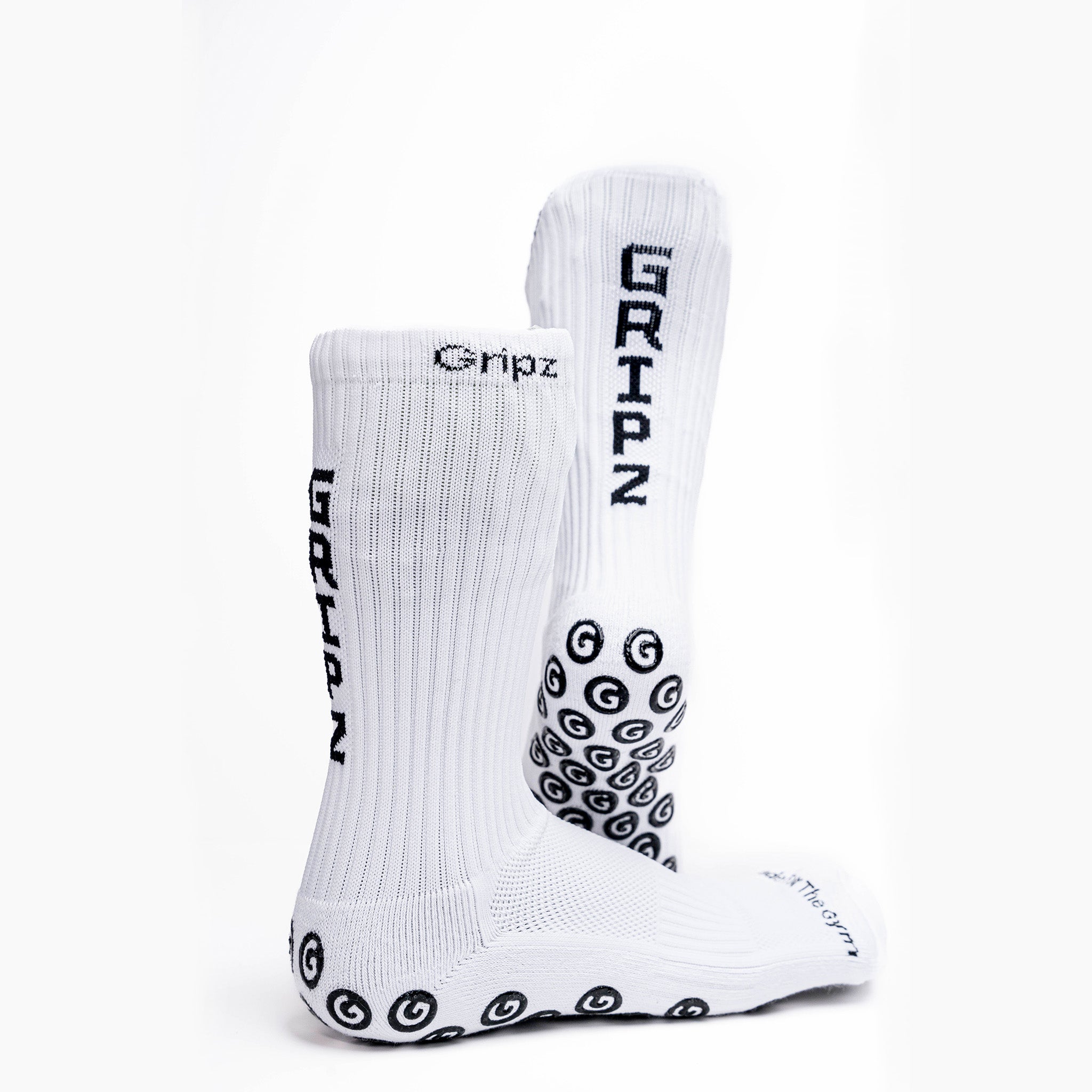 White Vertical Gripz Socks