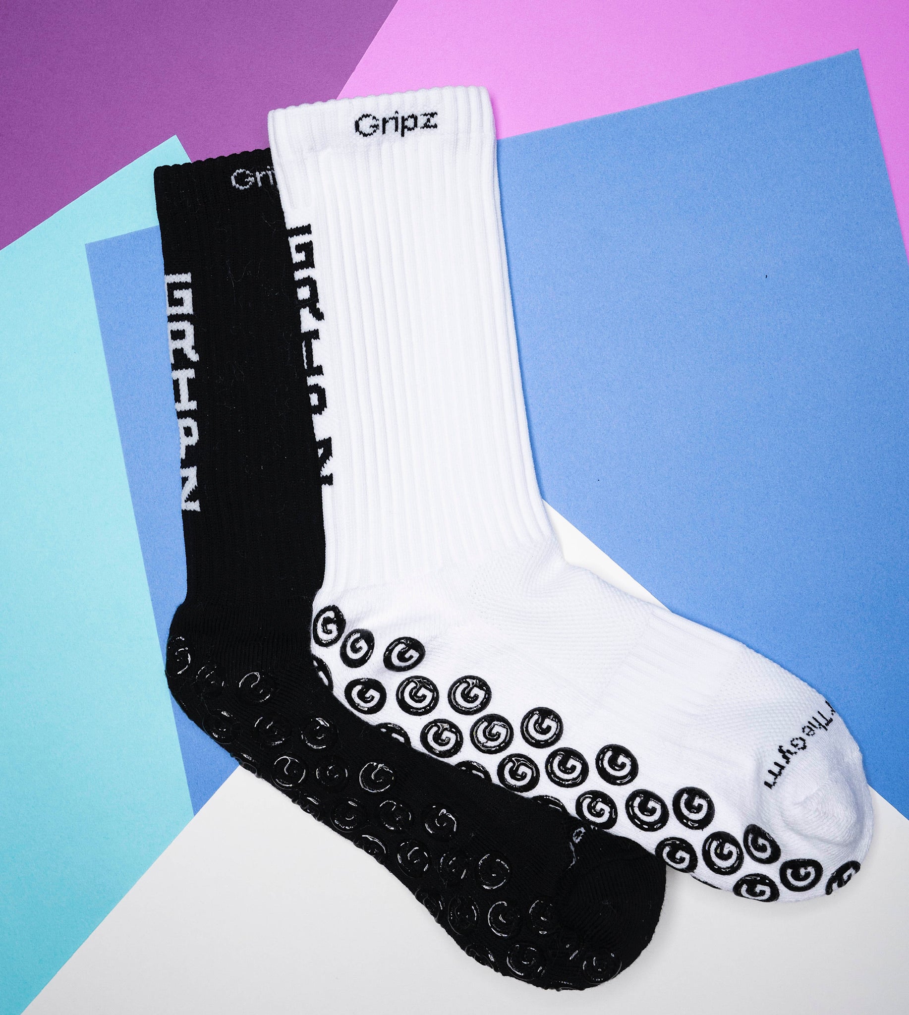 Black Vertical Gripz Socks