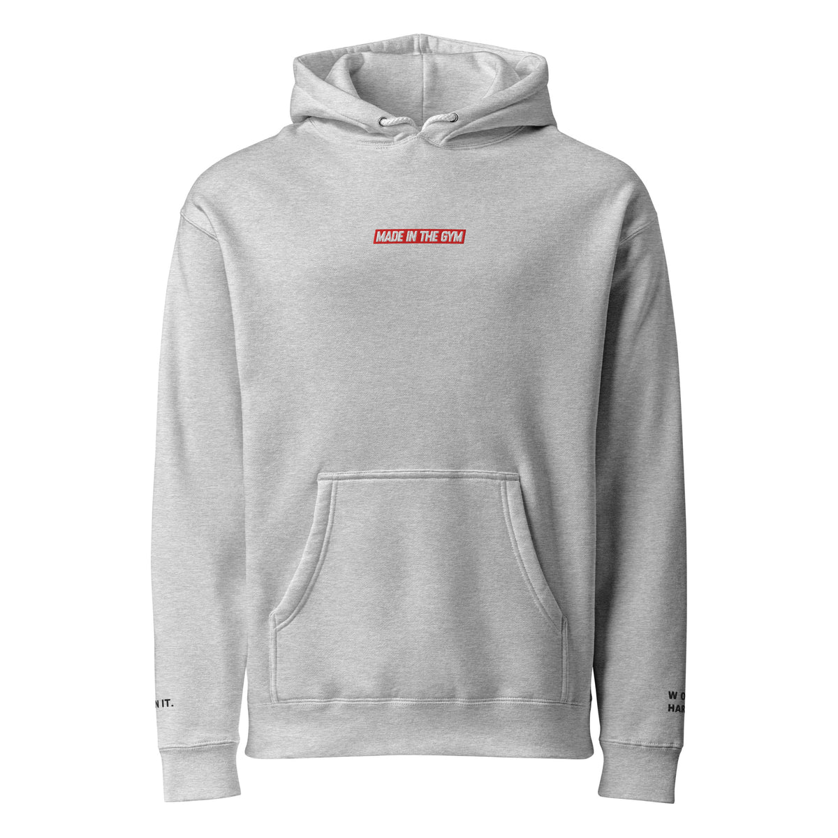 MITG Late Rep Block Hoodie in Grey Heather, front view