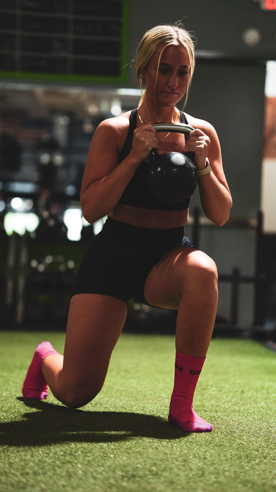 Ultra Pink Gripz Socks