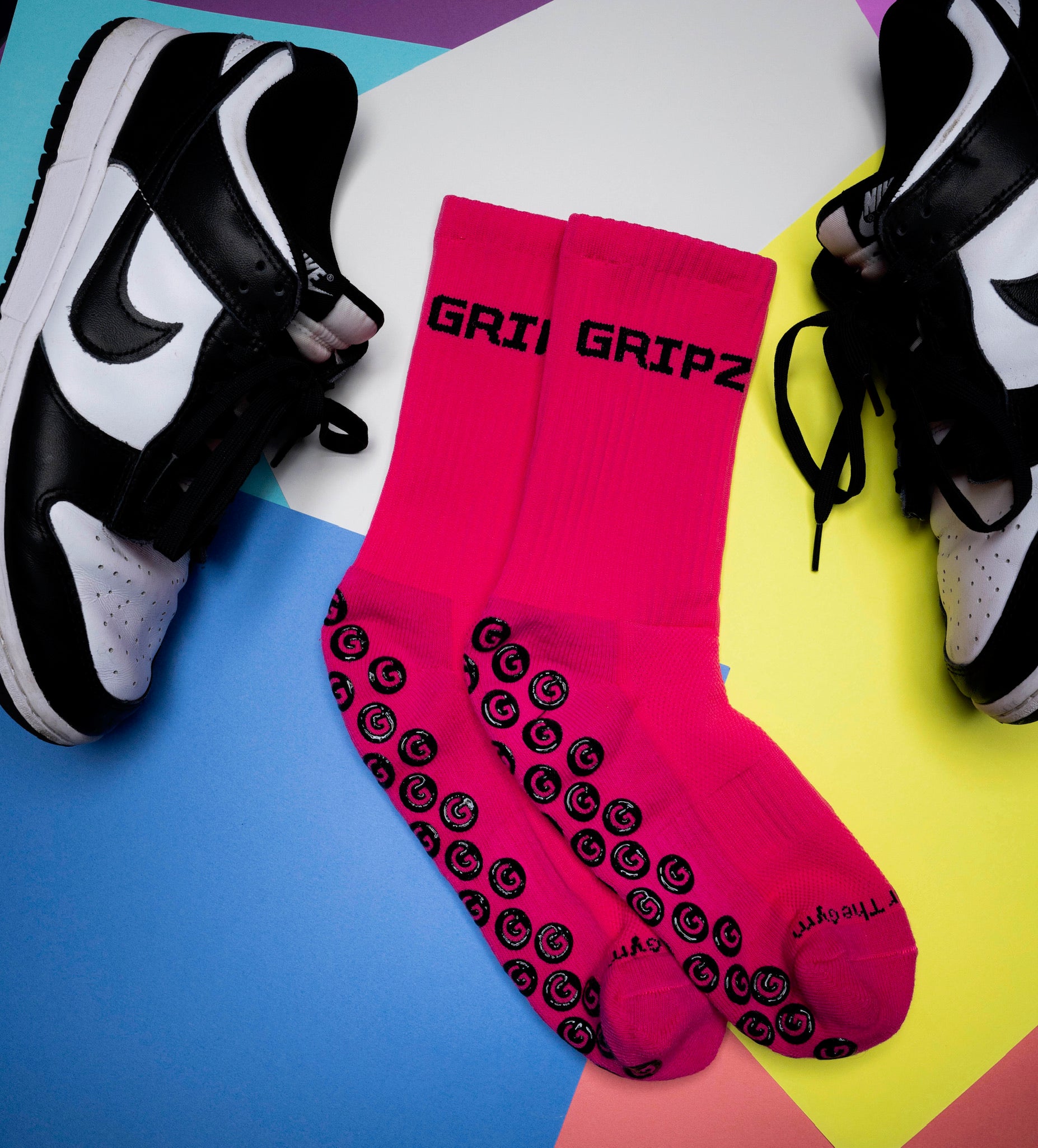 Ultra Pink Gripz Socks